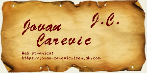 Jovan Carević vizit kartica